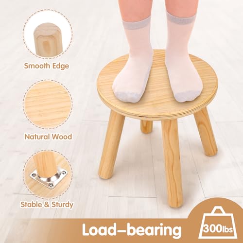 Wooden-Step-Stools-for-Kids-10-Inch-Solid-Kids-Chairs-Perfect-Matched-Sensory-Table-Multi-Purpose-Children-Sitting-Stool-for-Playroom-Bathroom-Natural-2-Pack Wooden Step Stools for Kids 10 Inch Solid Kids Chairs Perfect Matched Sensory Table Multi Purpose Children Sitting Stool for Playroom Bathroom Natural 2 Pack