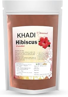 Khadi Omorose Hibiscus Flower Powder, Natural Pure Hibiscus Rosa-Sinensis Hair & Skin Care, Gudhal Ka Phool Powder For Dull Hair & Conditioning (100 Gms)