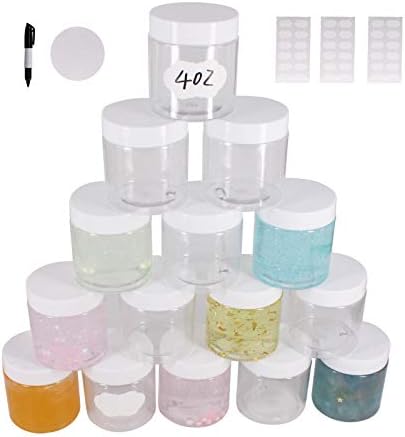 6 oz Plastic Jars with Lids (12 pack) - Clear Empty Containers for Body ...