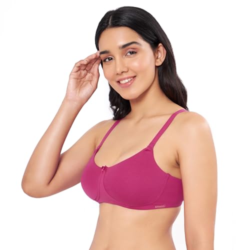 Image of Amante Women's Essential Comfort Non-Padded Non-Wired Full Coverage T-Shirt Bra | Seamless Cotton Blend | Moisture-Wicking Fabric | All-Day Support Bra