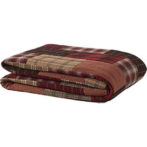VHC Brands Wyatt Bedding Accessory Twin Quilt 68×86 Patchwork Tan