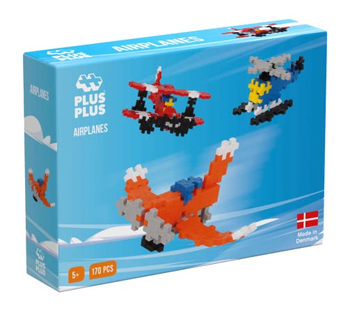 Plus Plus - Instructed Play Set - 170 Piece Aircrafts - Construction Building Stem Toy, Interlocking Mini Puzzle Blocks for Kids