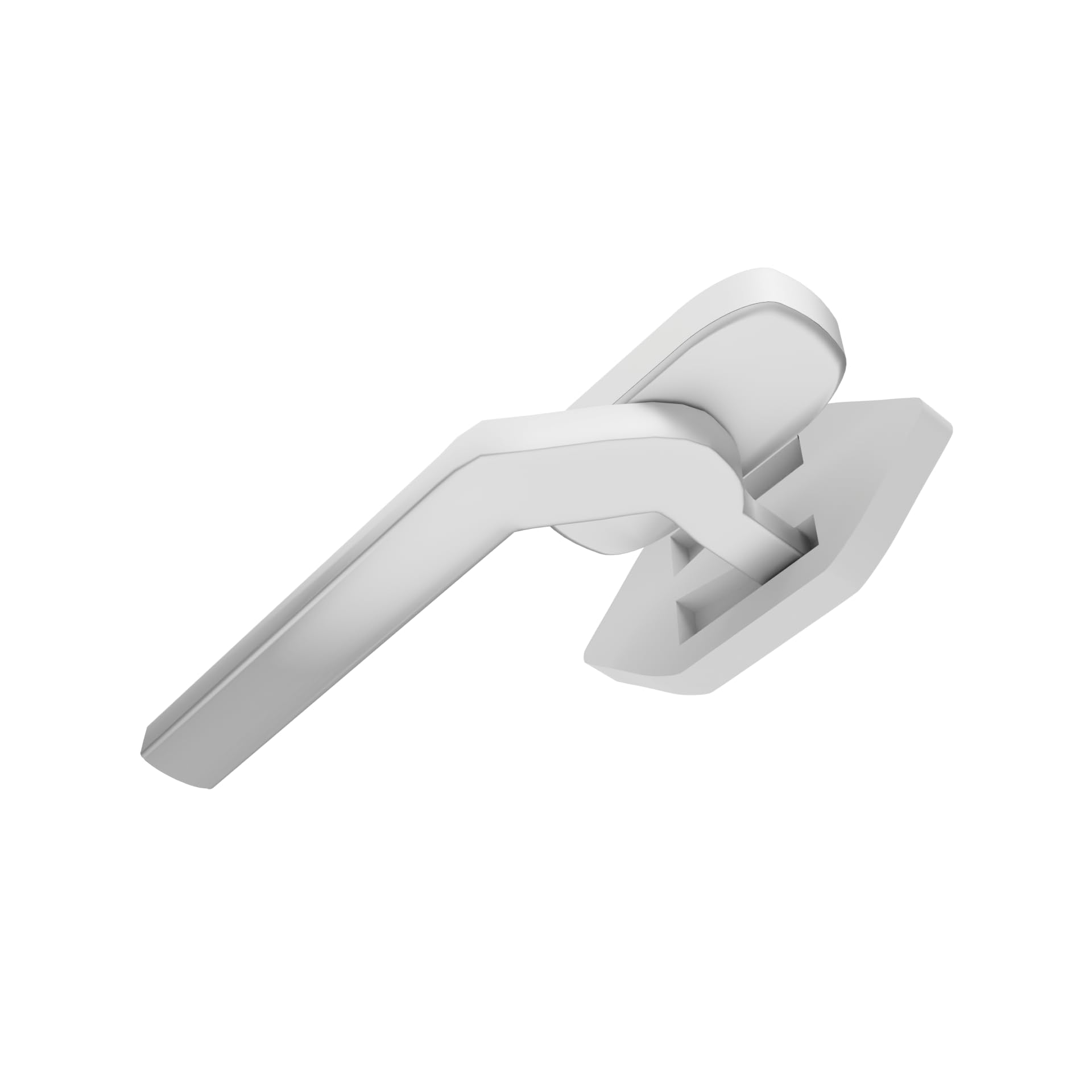 Maniglia Martellina DK con nasello quadro pieno | F1 in alluminio effetto argento | Apertura sinistra | Per finestre e porte-finestre balcone