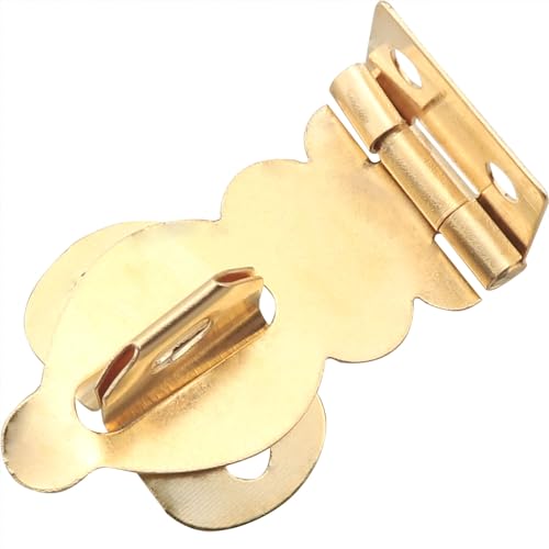 Image of CHENJIN 12PCS Solid Brass Padlock Hasp Mini Decorative Hasp with Screws Gift Box Handbag Buckle Locking Clasp Suitable for Old Fashioned Wooden Boxes Jewelry Boxes Wine Boxes Tool Boxes