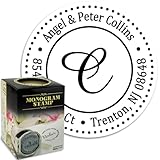 Monogram Address Stamp - Personalized Self Inking Rubber Stamp (MOAD025-SI) - with Locking Bottom Cover