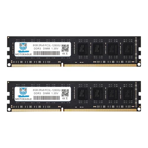 Image of 16GB KIT (2x8GB) DDR3L 1600MHz PC3L-12800U-11 Non ECC Unbuffered 1.35V 2Rx8 Dual Rank 240 Pin UDIMM Desktop Memory RAM Module Upgrade