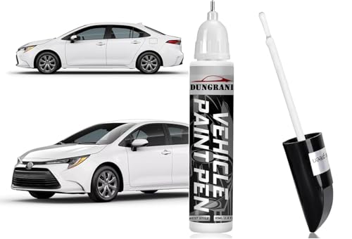 Image of DUNGRANI White Car Scratch Remover Touch Up Paint Pen | Quick Dry Automotive Paint for Minor, Deep Scratches, Chips & Scuffs | Easy Applicator for Cars & Bikes (White)