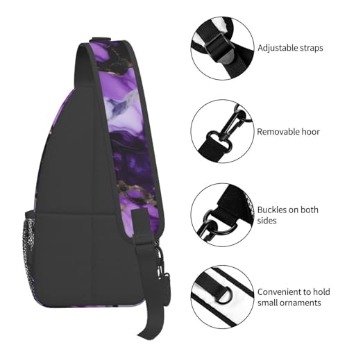 Mochila tipo bandolera negra para senderismo y viaje miniatura 5