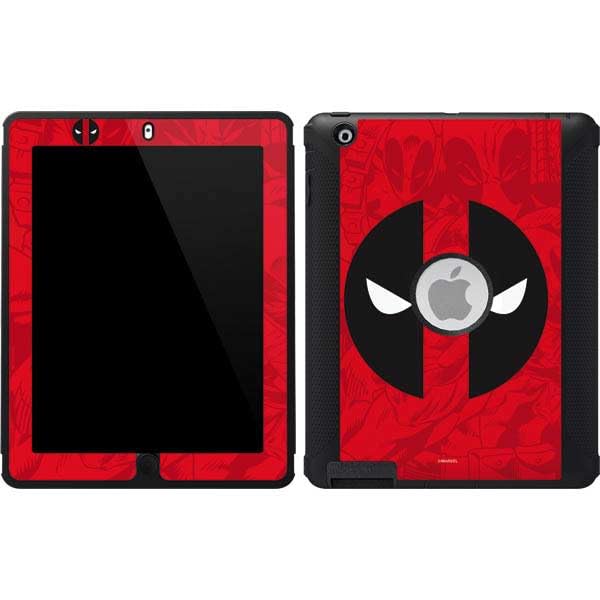 Skinit Decal Phone Skin Compatible with OtterBox Defender iPad 2/3/4th Gen - Officially Licensed Marvel Deadpool Deadpool Emblem Design