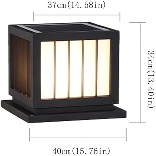 Miniatura 2 de ZEELYDE Luces de poste al aire libre, luz solar de acero inoxidable para exteriores, luz de jardín de vidrio IP55 impermeable, luz de poste para el