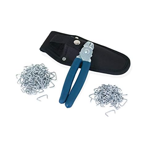 Southern 94 Hog Ring Pliers Straight and Galvanized with 200 Rings and Belt Case - 100 Small Rings and 100 Large Rings for Upholstery, Fencing, Sausage Casing, Cages, Railing and More Cover