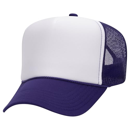 Image of OTTO Polyester Foam Front 5 Panel High Crown Mesh Back Trucker Hats in 97, Bulk, Wholesale