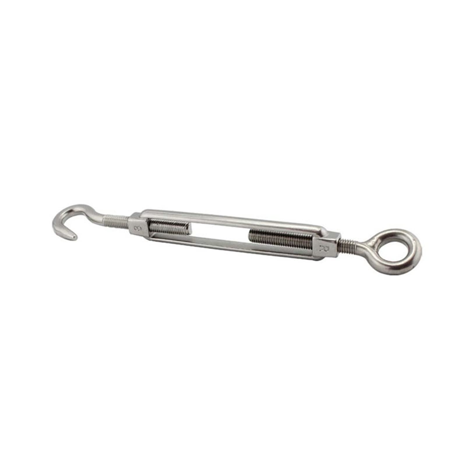 Tensor de cable con tornillo de ajuste, Tensor de gancho y ojo de acero inoxidable 304 M4-M12 2/4/10 Uds tensor de cuerda de alambre(M12 4pcs)