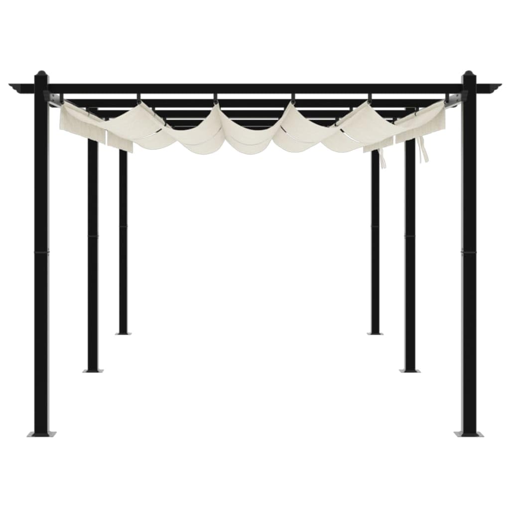 Pergola en aluminium - 3 x 6 m - Tonnelle de jardin avec toit extensible - Crème