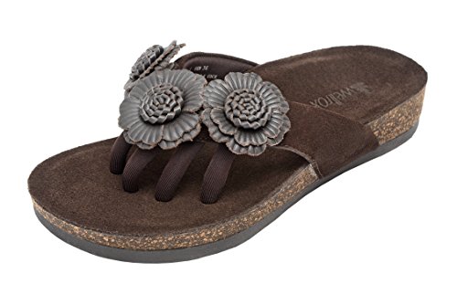 Wellrox Women's Santa Fee-Blossom Dk Brown Casual Sandal 8