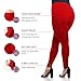 SATINA High Waisted Red Leggings for Women - Soft, Stretchy Leggings with Side Pockets - Full Length Yoga Pants for Women - Tummy Control and Buttery Soft Fabric for All-Day Comfort