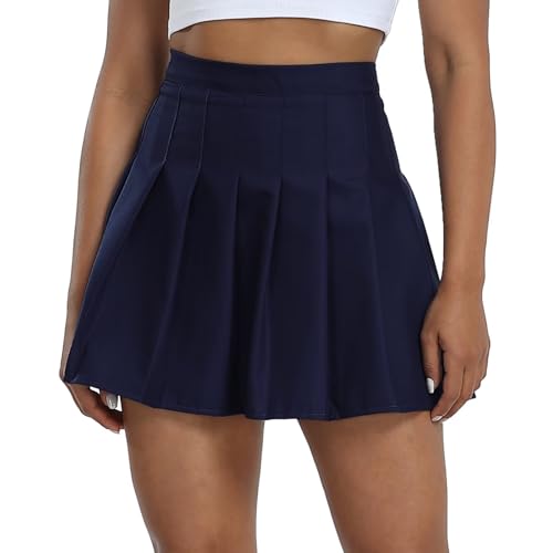 Image of Pleated Skirts for Women Tennis Skirt with Shorts High Waisted Mini Skort