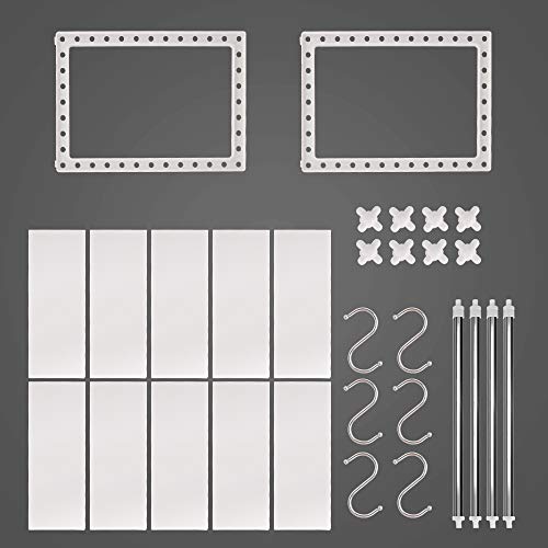 SMONTER Expandable Under Sink Organizer 2-Tier Adjustable Shelf Organizer with 10 Removable Panels and Stainless Steel Pipes with Hooks, Multifunctional Storage Rack - Image 5