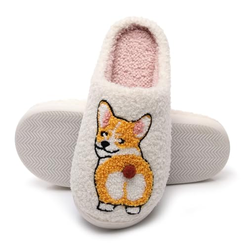 Cute Slippers For Women Men Fuzzy Cushioned Comfort Slip-On House Shoes Memory Foam Slippers4