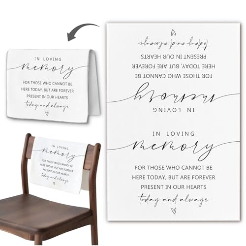 YRDBGHZDF In Loving Memory Chair Sign Wedding Reserved Memorial Seating Placeholder Church Pews Cloth Signs Wedding Chair Decorations for Reception (Today & Always 1 Piece)