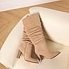 Erocalli Women's Chunky Heel Knee High Boots Point... #5