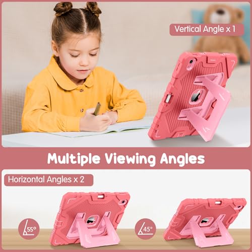 Image of Fintie Kids Friendly Case for iPad (A16) 11th Generation 11 Inch (2025), iPad 10th Generation 10.9 Inch (2022), Fully-Body Rugged Heavy Duty Shockproof Protective Case with Kickstand, Pink