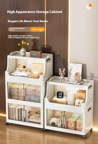 Image of EXVITO Wardrobe for Clothes, 2 Door Closet Storage Boxes, Wardrobe for Storage, Baby Cupboard for Clothes, Manual Sharpening for Home & Kitchen Adorable Room Decor & Gift - (Beige, 1 Door)