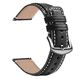 Fullmosa Bracelet de Montre en Cuir, Compatible avec Samsung Gear S3 Classic;Samsung Gear S3 Frontier/Galaxy Watch 46mm;,Bracelet Montre Connectée Homme Femme, 22mm Noir+Boucle Argent Fullmosa Bracelet de Montre en Cuir, Compatible avec Samsung Gear S3 Classic;Samsung Gear S3 Frontier/Galaxy Watch 46mm;,Bracelet Montre Connectée Homme Femme, 22mm Noir+Boucle Argent