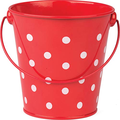 Teacher Created Resources Red Polka Dots Pail with Handle