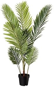Amazon Basics Palmier artificiel avec pot de fleurs en plastique, 119.8 cm, vert