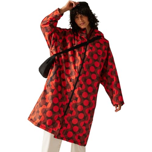 Regatta Orla Kiely Peignoir à langer pour femme, Fleur à volants rouge/henné brûlé, Taille unique
