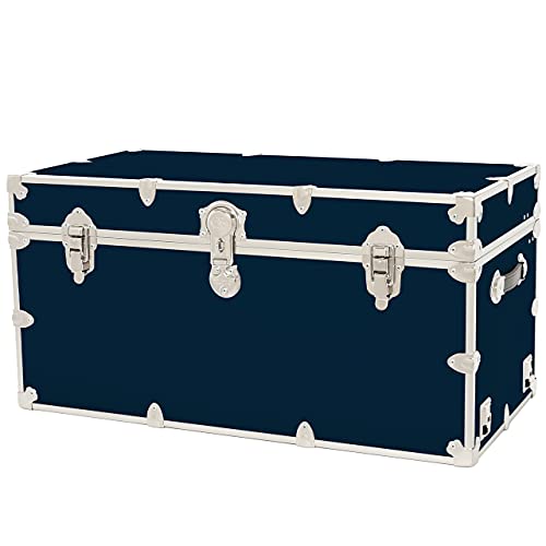 Rhino Trunk & Case Dorm Armor Trunk With Removable Wheels, College, Home & Office Storage 35"X17"X17" (Navy Blue) #TOP1
