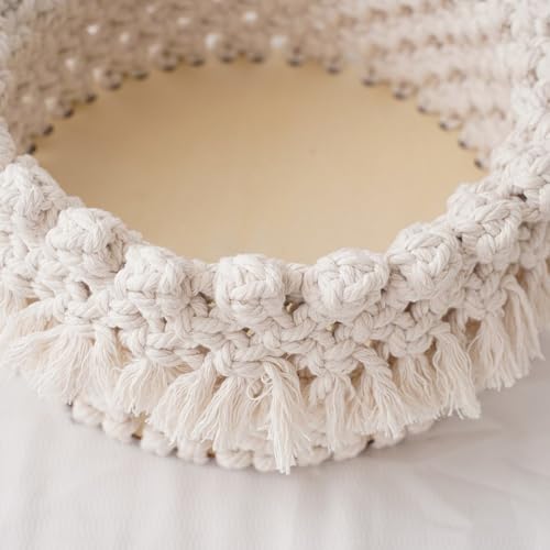 Panier en corde de coton pour rangement et bac à jouets chat