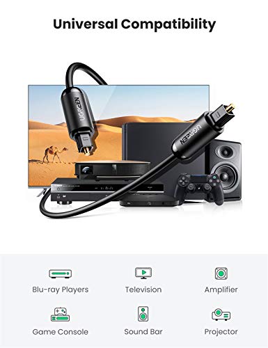 Image of UGREEN Optical Audio Cable Fiber Audio Digital Toslink Cable for Home Theater, Sound bar, TV, PS4, Xbox, Blu-Ray Players and More (2M)