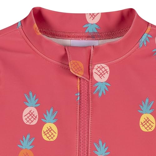 Image of Gerber Baby Girls' Toddler Long Sleeve One Piece Rashguard Swimsuit