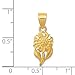 FJC Finejewelers 14k Yellow Gold Satin Bright Cut Sunflower Charm