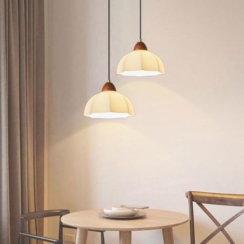 Lámpara Colgante de Cristal Festoneado de Estilo Moderno de Mediados de Siglo - Lámpara Colgante de latón Ajustable para Isla de Cocina, Comedor o mesita de Noche - Elegante luminaria de Tec