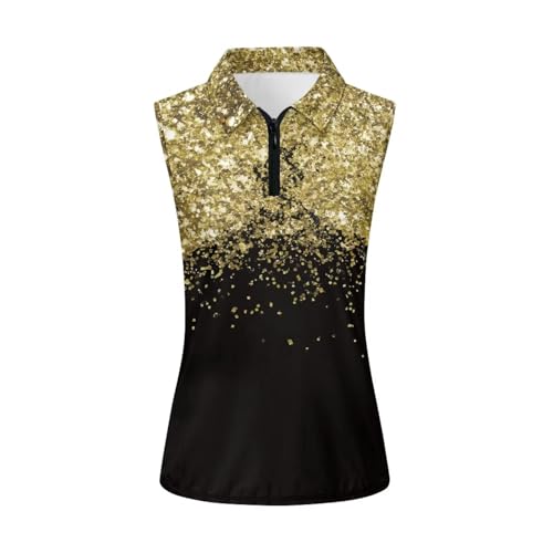 Women's Sleeveless Golf Tennis T Shirts Zip Up Dry Fit Workout Tank Tops Athletic Shirt Lightweight Tummy Control2