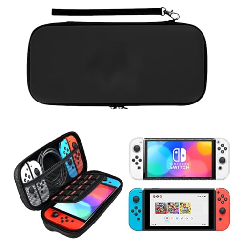 Case de Proteção para Nintendo Switch, Estojo de Viagem com Compartimentos (preto)