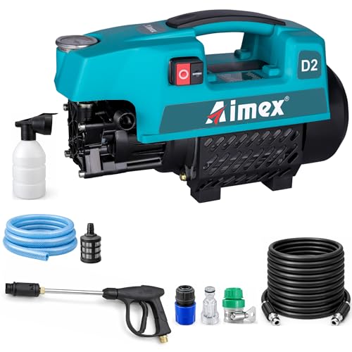 Image of Aimex D2 1800W High Pressure Washer 120 Bar, 10L /Min Flow, 8m Hose Pipe, Portable Car Washer Machine, Power Washer for Car, Bike & Home Cleaning