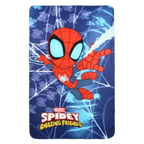 Plaid Spidey Marvel pour enfants 100 x 150 cm couverture souple en polaire 100 % polyester 220 GSM chaud et léger idéal pour une chambre ou un canapé