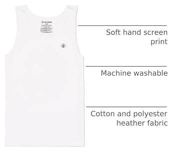 Volcom Men's Solid Heather Tank, White-New, Large