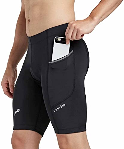 Image of JUST RIDER Gym Compression Men's Skin Tight Shorts with Mobile Pocket for Gym, Running, Cycling, Swimming, Basketball, Cricket, Yoga, Football, Tennis, Badminton & Many More Sports