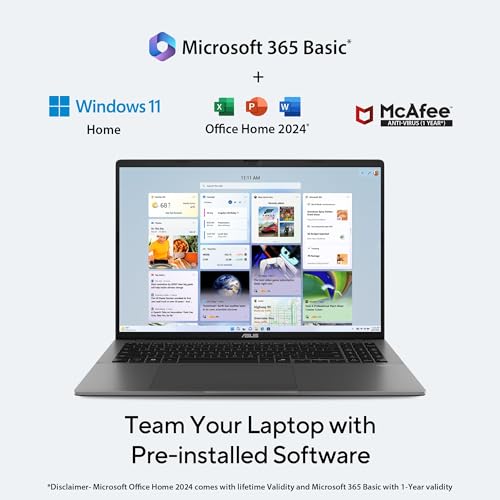 Image of ASUS Vivobook S16, Intel Core i5 13th Gen 13420H, 16GB RAM, 512GB SSD, FHD+ 16 inch, Win11, Office Home 2024, Matte Gray, 1.7Kg, S3607VA-RP054WS, Intel UHD iGPU, M365 Basic (1Year)