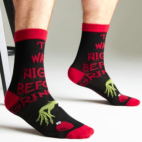 The Grinch Socks for Men Teens, Christmas Holiday Socks Soft Breathable Crew Socks Multipack, Gifts for Him2