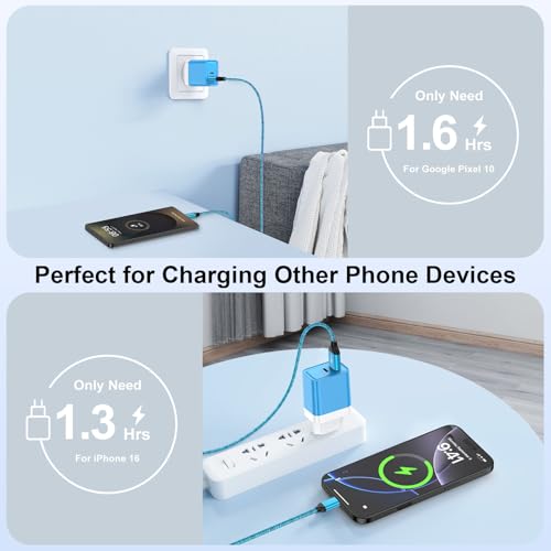 USB C Ladegerät mit 1.8M Ladekabel für Samsung Galaxy A17 A56 A16 A36 A15 A55 A54 A53 A35 A26 S25 S24 S23 S22 S21 S20, 2 Port Typ C Android Handy Ladegeräte Stecker Schnellladegerät Schnellladekabel