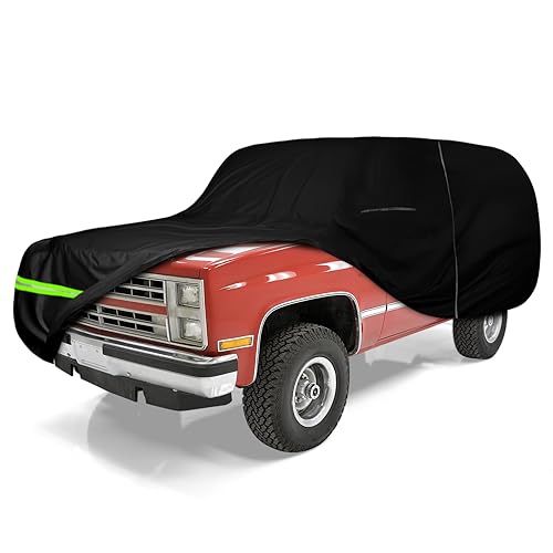 Waterproof Car Cover Compatible with Chverolet K5 Blazer/GMC Jimmy 1969-1991 210T All Weather Classic Car Covers with Zipper Door for Snow Rain Dust Protection