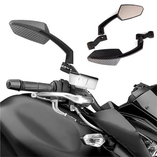 Rétroviseur latéral moto universel en ABS rigide avec miroir grand angle ajustement - 2