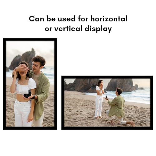 Americanflat 18x32 Poster Frame with Polished Plexiglass - Black Picture Frame - Wide Photo Frames Made of Engineered Wood for Vertical or Horizontal Wall Display - Epic Collection - Black