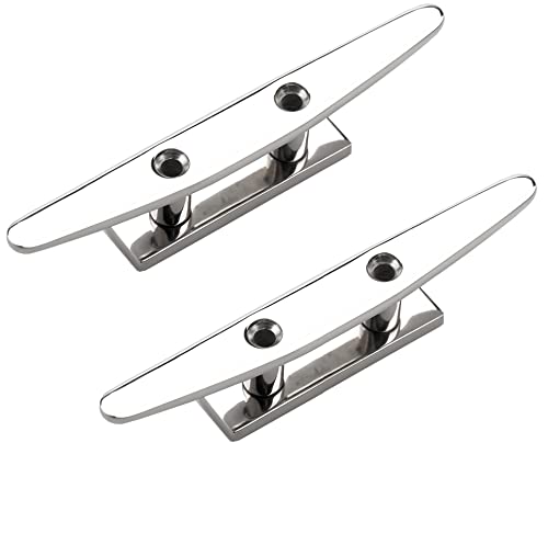 Thorn Mooring Boat Dock Cleat Marine Stainless Steel Flat Top 2 Holes (5-in,2-Pack)